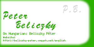peter beliczky business card
